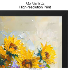 Sunflower Wall Art, Floral Painting Print, Still Life Art, Rustic Decor, Yellow Flower Art, Home Decor Wall Art, Sunflowers Bouquet - Tawshia