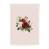 Rose Bouquet Photographic Prints, Floral Wall Art, Botanical Decor, Flower Art Print, Red and White Roses, Elegant Home Decor, Gift Idea - Tawshia