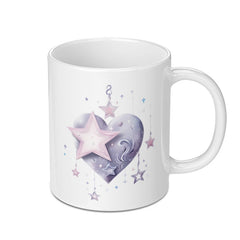 Star Heart Mug, Cute Mug, Dreamy Mug, Celestial Mug, Coffee Mug, Tea Mug, Stars Mug, Heart Mug, Unique Mug, Gift Mug - Tawshia