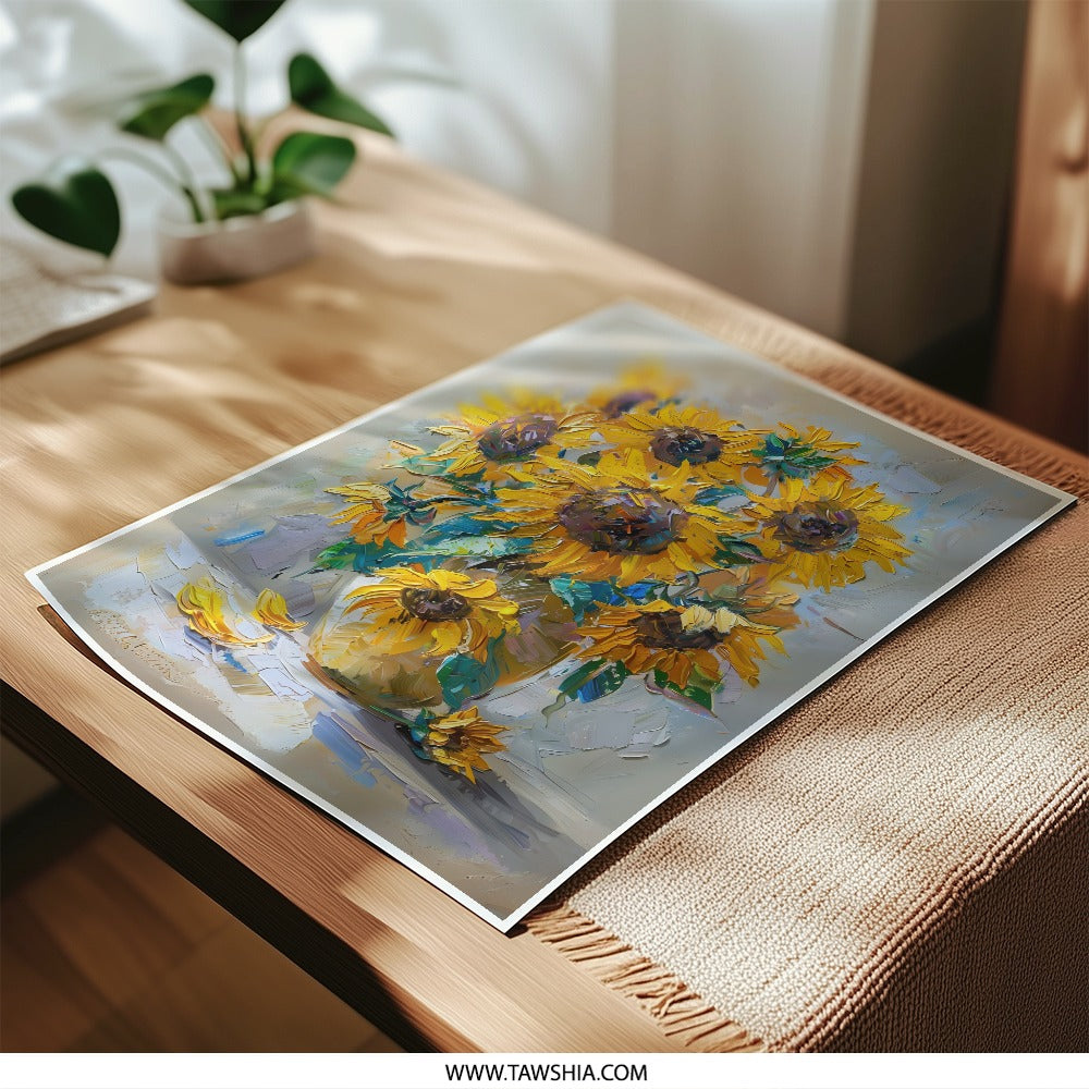 Sunflower Photographic Print, Flower Art Print, Floral Photography, Summer Decor, Kitchen Wall Art, Botanical Print - Tawshia