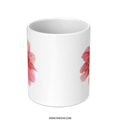Red Dahlia Flower Mug, Floral Art Coffee Mug, Botanical Print Gift, Unique Design Mug, Elegant Drinkware, Flower Lover Present - Tawshia