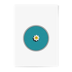 Smiley Daisy Photographic Prints, Funky Art Print, Retro Flower Decor, Happy Home Decor, Cute Wall Art, Minimalist Circle Print - Tawshia