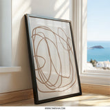Abstract Wall Art, Modern Line Art Print, Minimalist Wall Decor, Beige and Brown Art, Contemporary Home Decor, Abstract Lines - Tawshia