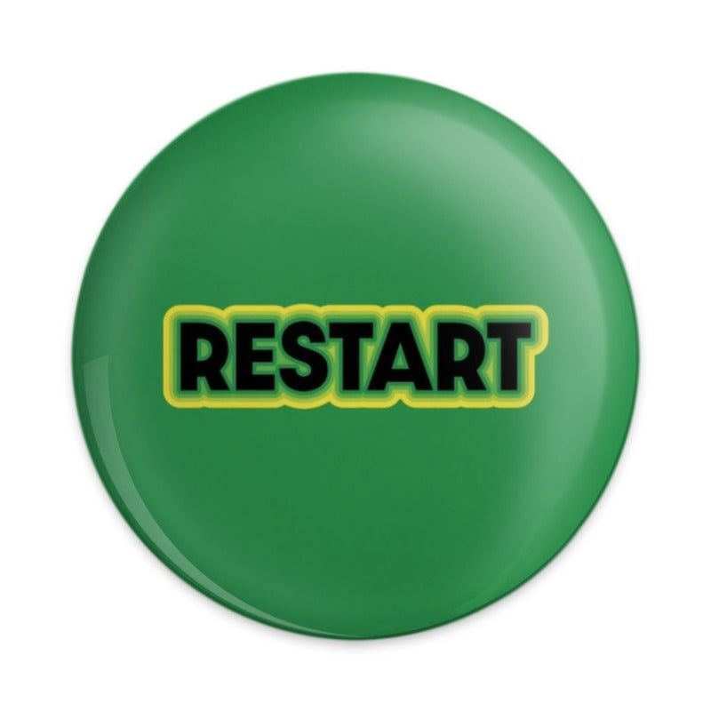 Restart Pinback Button, Reset Button, Gaming Button, Programmer Gift, Funny Pin, Nerdy Button, Geeky Accessory, Motivation Badge - Tawshia