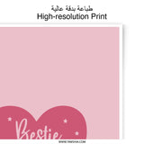 Bestie Squad Print, Pink Heart Art, Friendship Photo, Best Friend Decor, Cute Wall Art, Photographic Prints, Gift for Bestie - Tawshia