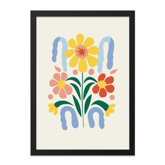 Colorful Floral Wall Art, Modern Flower Print, Abstract Botanical Art, Trendy Home Decor, Aesthetic Wall Hanging - Tawshia