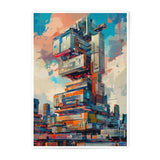 Abstract Cityscape Photographic Print, Modern Architecture Art, Colorful Urban Art, Geometric Building Print, City Skyline Photo - Tawshia