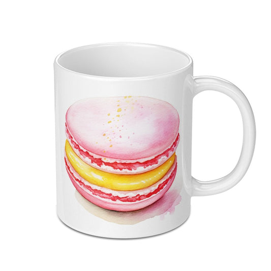 Macaron Mug, Watercolor Food Mug, Cute Coffee Mug, Dessert Mug, Gift for Baker, Foodie Mug, Colorful Mug, Kitchen Decor, Coffee Lover Gift - Tawshia