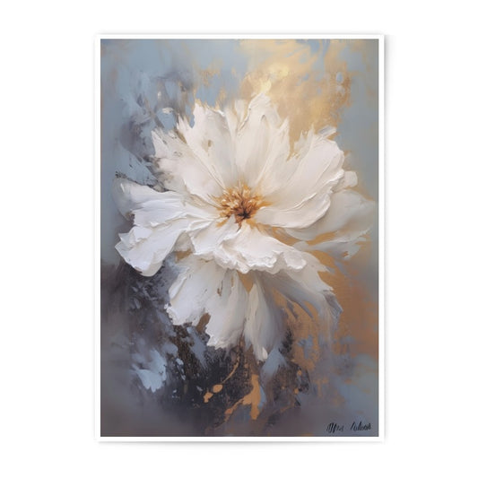 White Flower Photographic Print, Floral Art, Elegant Wall Decor, Botanical Print, Modern Home Decor, Flower Painting Print, Gift Idea - Tawshia