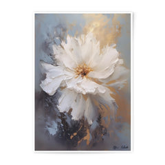 White Flower Photographic Print, Floral Art, Elegant Wall Decor, Botanical Print, Modern Home Decor, Flower Painting Print, Gift Idea - Tawshia