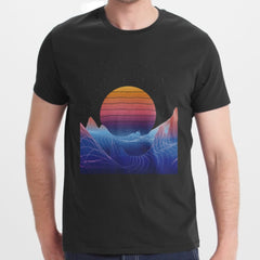Retro Sunset Mountain Graphic T-Shirt product type