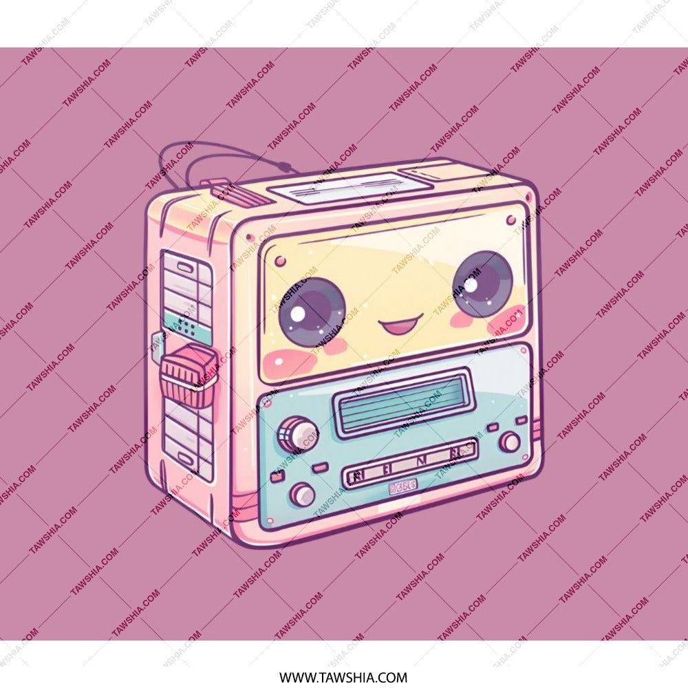 Kawaii Cassette Player Backpack, Cute Retro Music Bag, Aesthetic School Backpack, Trendy Bookbag, Vintage Backpack Gift for Her - Tawshia