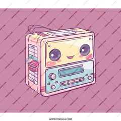 Kawaii Cassette Player Backpack, Cute Retro Music Bag, Aesthetic School Backpack, Trendy Bookbag, Vintage Backpack Gift for Her - Tawshia