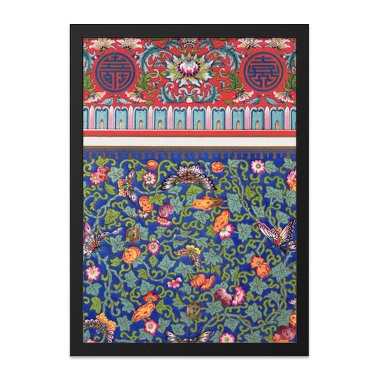 Chinese Floral Wall Art Print, Vintage Butterfly Painting, Antique Floral Design, Asian Inspired Decor, Botanical Wall Decor, Home Decor - Tawshia