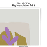 Abstract Leaf Photographic Print, Modern Art Print, Minimalist Wall Decor, Botanical Art, Purple and Gold Leaf Art, Home Decor - Tawshia
