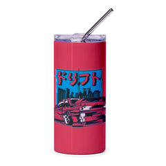 Vibrant Red Urban Car Illustration Tumbler product type
