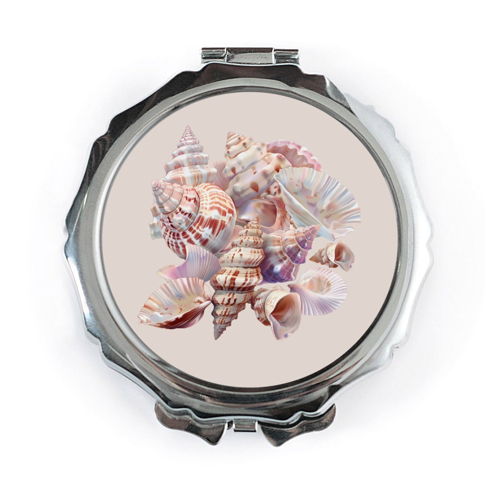 Seashell Pocket Mirror, Compact Mirror, Beachy Gift, Ocean Lover Gift, Coastal Decor, Pretty Mirror, Makeup Mirror, Bridesmaid Gift - Tawshia