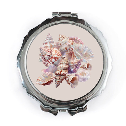 Seashell Pocket Mirror, Compact Mirror, Beachy Gift, Ocean Lover Gift, Coastal Decor, Pretty Mirror, Makeup Mirror, Bridesmaid Gift - Tawshia