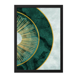 Emerald Gold Burst Wall Art, Abstract Circle Print, Modern Home Decor, Elegant Wall Decor, Stylish Artwork, Contemporary Design - Tawshia