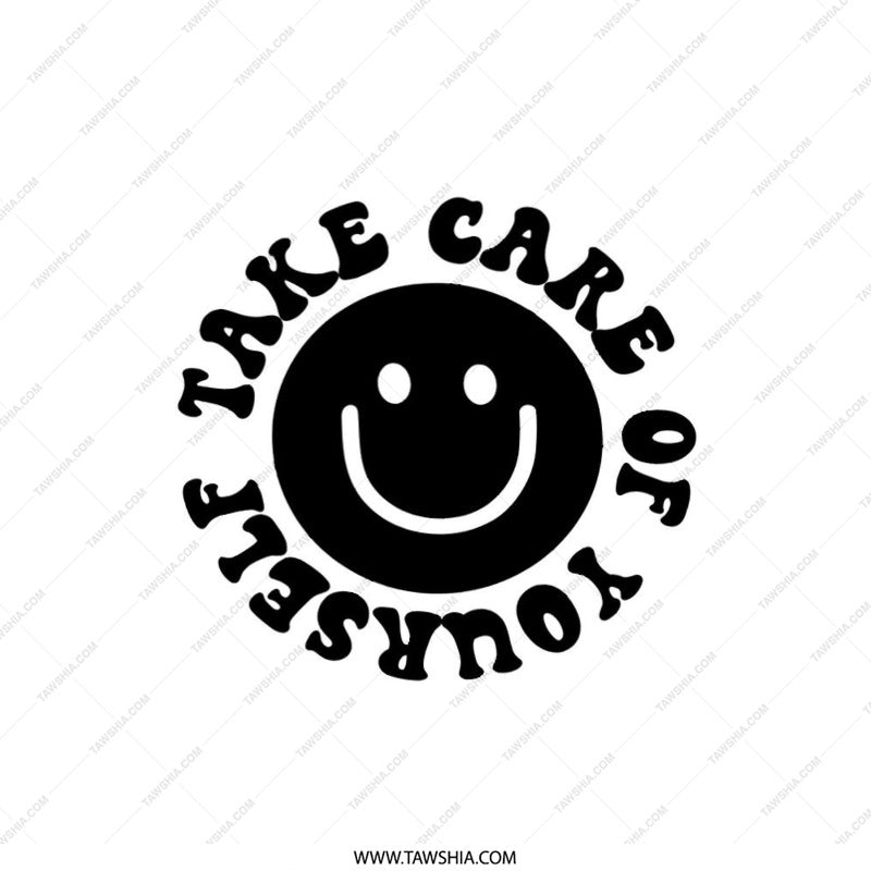 Take Care of Yourself Pillow, Smiley Face, Motivation, Self Care Decor, Positive Vibes Gift, Inspirational Pillow - Tawshia