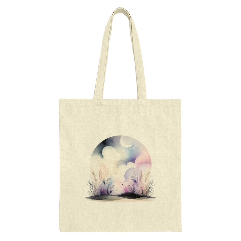 Dreamy Nightscape Tote Bag, Crescent Moon Tote, Celestial Garden Tote, Unique Gift Bag, Aesthetic Tote, Cute Tote Bag, Lightweight Tote - Tawshia