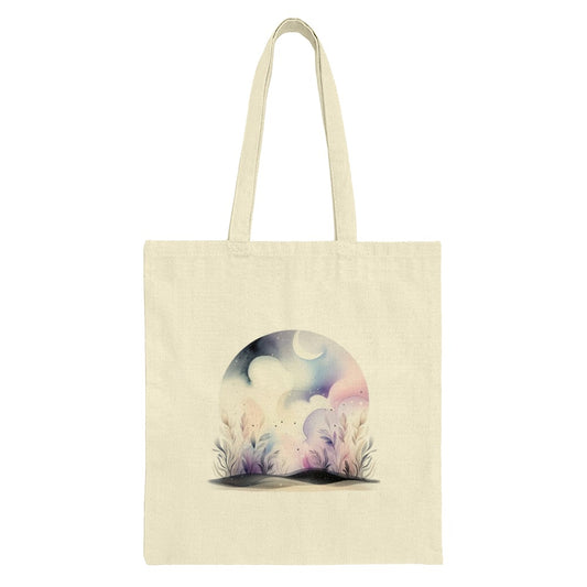 Dreamy Nightscape Tote Bag, Crescent Moon Tote, Celestial Garden Tote, Unique Gift Bag, Aesthetic Tote, Cute Tote Bag, Lightweight Tote - Tawshia