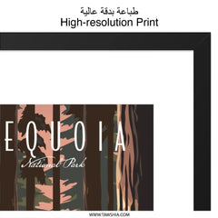 Sequoia National Park Wall Art, Forest Trees Print, Nature Landscape Poster, Modern Home Decor, California Travel Artwork - Tawshia