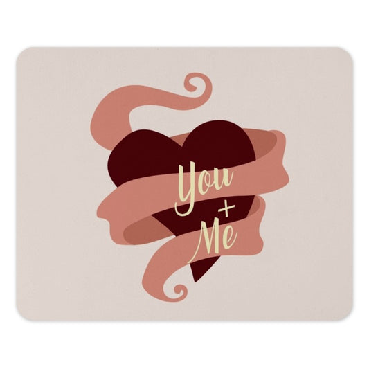 You Plus Me Mouse Pad, Love Heart Mousepad, Cute Desk Decor, Office Gift, Valentines Day Gift, Romantic Mouse Pad, Trendy Mousepad - Tawshia