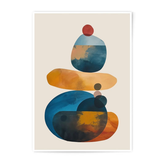 Abstract Photographic Print, Balancing Shapes Art, Minimalist Wall Decor, Modern Art Print, Geometric Print, Colorful Shape Art - Tawshia