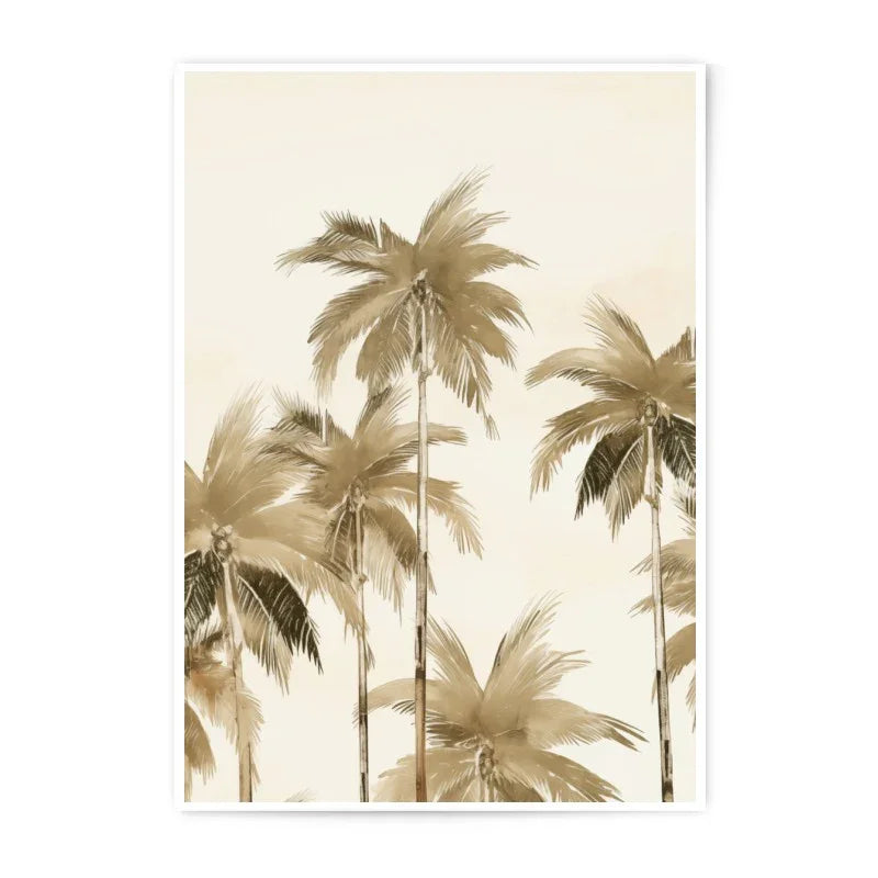 Palm Tree Photographic Print, Tropical Wall Art, Beach House Decor, Coastal Print, Sepia Tone Art, Neutral Home Decor, Summer Vibes, Art - Tawshia