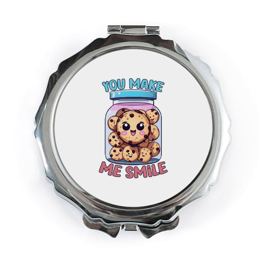 Cute Cookie Pocket Mirror, Food Pun Mirror, Funny Pocket Mirror, You Make Me Smile Gift, Sweet Treat Mirror, Positive Affirmation Mirror - Tawshia