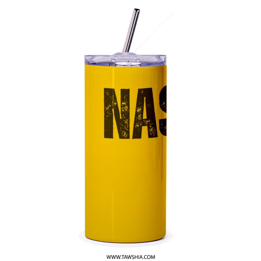 Nassrawi Football Fan Tumbler, Saudi Arabia League, Yellow Black Design, Travel Mug, Insulated Tumbler, Soccer Gift, Sports Tumbler - Tawshia