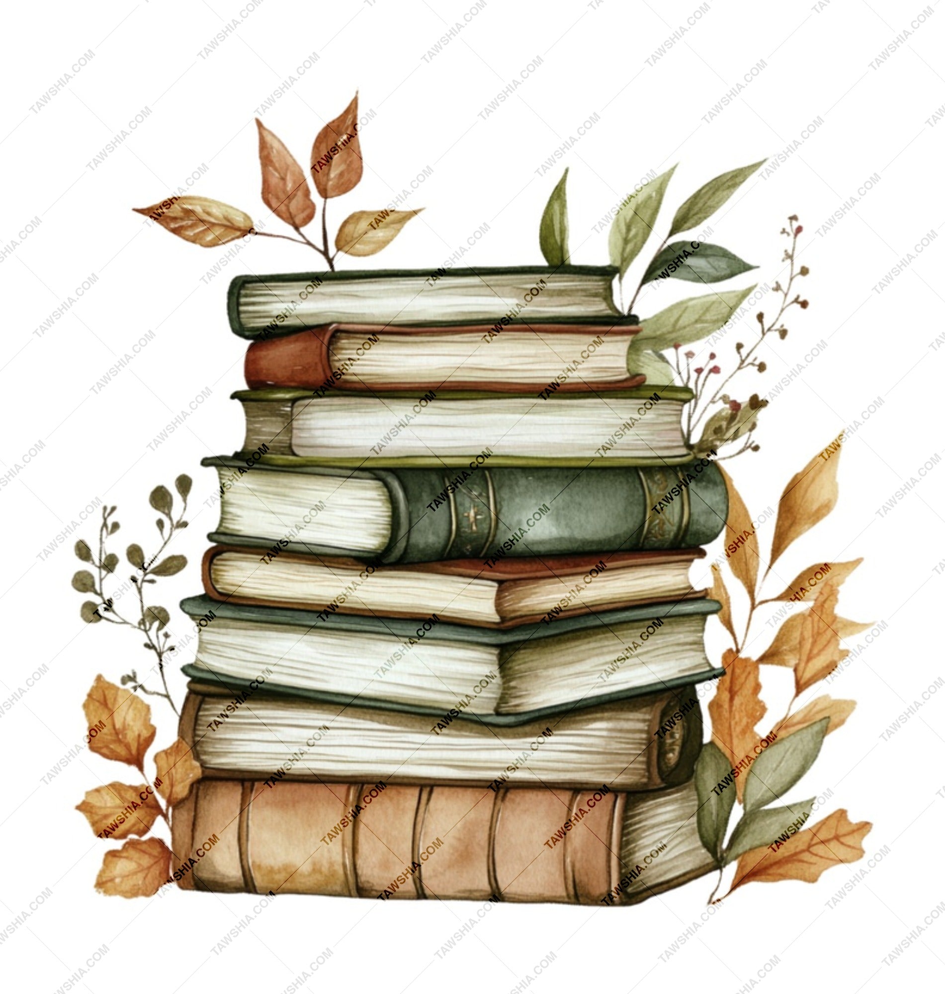 Book Lover Mug, Stack of Books with Leaves, Literary Gift, Autumn Books Mug, Cozy Reading Mug, Bookish Gift, Tea Mug, Coffee Mug - Tawshia