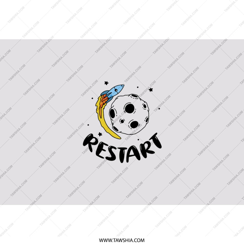 Restart Tumbler, Rocket and Moon, Space Tumbler, Motivation Gift, Out of this World, Inspirational Tumbler, Positive Affirmation Tumbler - Tawshia