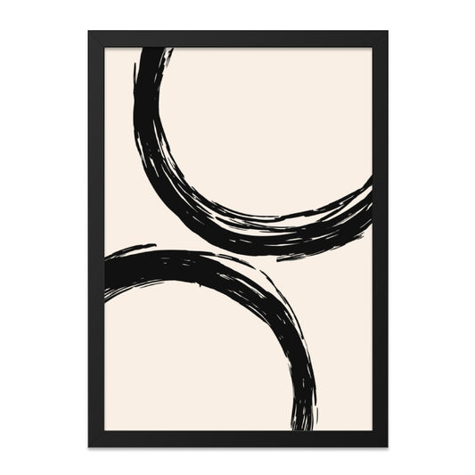 Abstract Circles Wall Art, Modern Minimalist Art, Black and White Print, Contemporary Home Decor, Geometric Shapes Wall Decor, Trendy Art - Tawshia