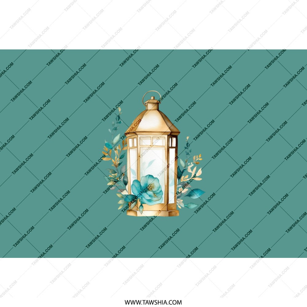 Lantern Tumbler, Floral Tumbler, Flower Tumbler, Decorative Tumbler, Garden Lantern Tumbler, Teal Tumbler, Gifts for Her, Drinkware - Tawshia