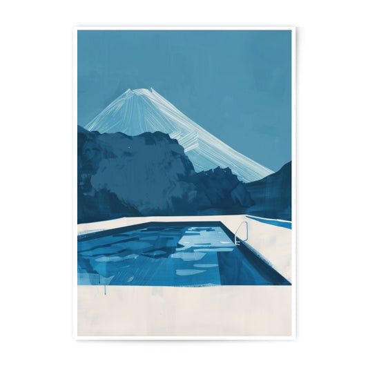 Mountain Pool Photographic Print, Minimalist Art Print, Mountain Scenery Print, Modern Wall Art, Home Decor, Art Prints - Tawshia