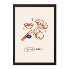 Sushi Lover Wall Art, Sushi Addict Print, Foodie Decor, Japanese Cuisine Art, Minimalist Kitchen Art, Trendy Wall Decor - Tawshia
