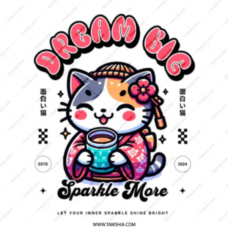 Dream Big Sparkle More Cute Cat Coffee Mug product
