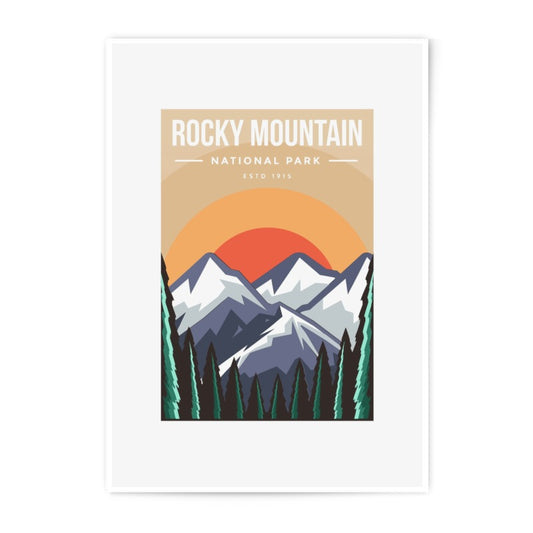 Rocky Mountain Print, National Park Wall Art, Colorado Scenery Photo, Mountains and Forest Decor, Travel Poster Photographic Print - Tawshia