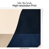 Abstract Art Photographic Prints, Modern Wall Art, Beige Navy Print, Minimalist Decor, Home Decor, Art Prints for Living Room, Wall Decor - Tawshia