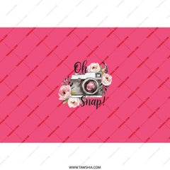 Oh Snap Camera Tumbler, Floral Photographer Gift, Photo Lover Tumbler, Pink Tumbler, Camera Design Cup, Gift for Photography Enthusiast - Tawshia