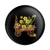 Daffodil Pinback Button, Flower Cart Badge, Spring Button, Floral Pin, Garden Decor, Yellow Flowers, Botanical Button, Gift Idea, Nature - Tawshia