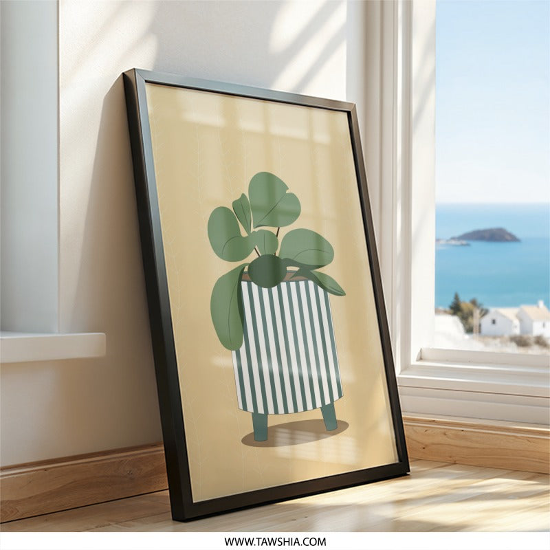 Modern Plant Wall Art, Potted Plant Print, Houseplant Illustration, Minimalist Decor, Botanical Wall Art, Indoor Plants Art - Tawshia