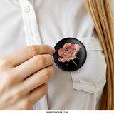 Withered Rose Pinback Button, Floral Button, Dark Aesthetic, Elegant Badge, Unique Gift, Botanical Accessories, Rose Lover Gift - Tawshia
