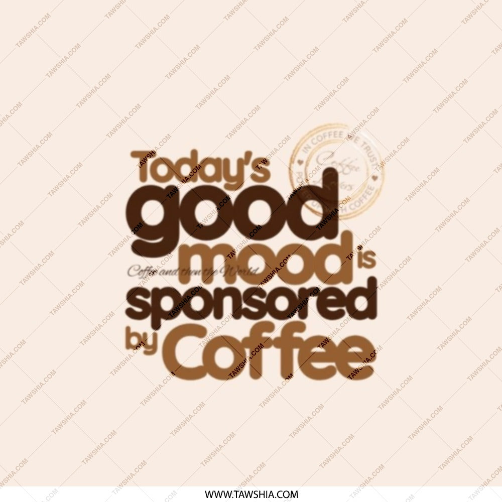 Coffee Lover Pocket Mirror, Good Mood, Sponsored by Coffee, Compact Mirror, Coffee Gift, Motivation, Quote Mirror - Tawshia