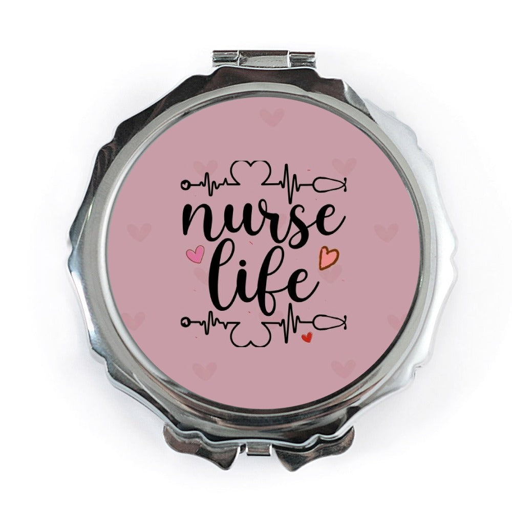 Nurse Life Pocket Mirror, Cute Nursing Gift, Practical Appreciation Gift, Nurse Graduation Present, On The Go Mirror, Makeup Mirror - Tawshia