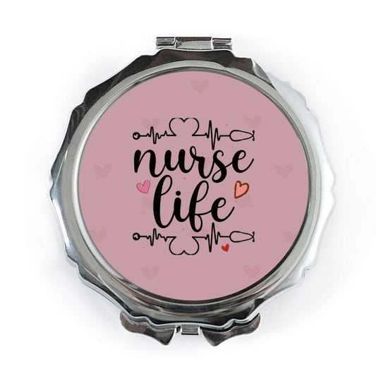 Nurse Life Pocket Mirror, Cute Nursing Gift, Practical Appreciation Gift, Nurse Graduation Present, On The Go Mirror, Makeup Mirror - Tawshia