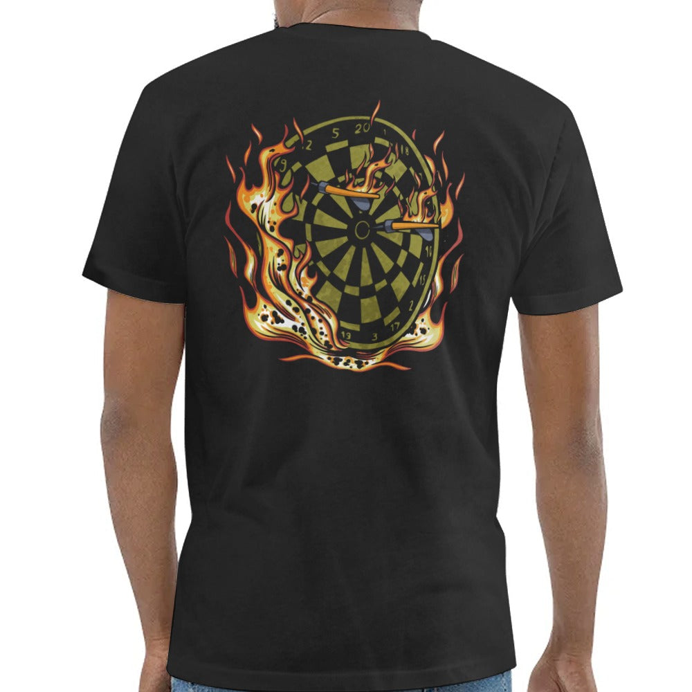 Fiery Dartboard Graphic on Casual Backside T-Shirt product type