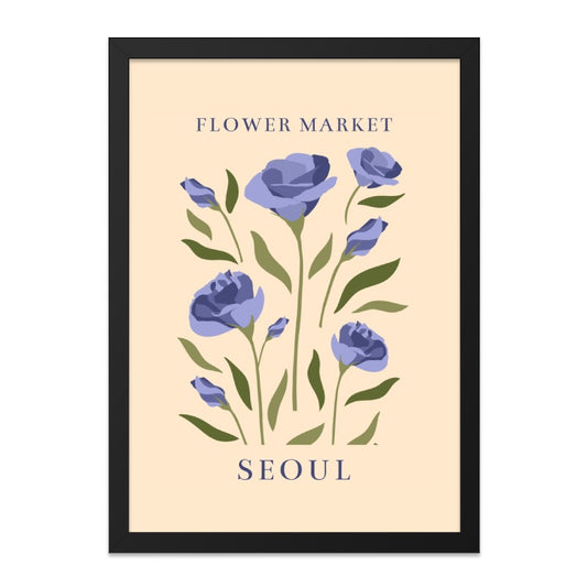 Seoul Flower Market Wall Art, Floral Print, Blue Rose, Modern Art, Botanical Decor, Home Decor, Wall Decor - Tawshia